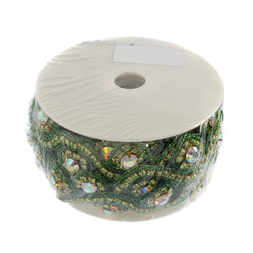 Beaded Crystal Swirl Trim 38mm By The Yard