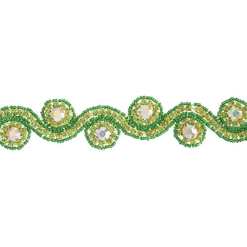 Beaded Crystal Swirl Trim 38mm By The Yard