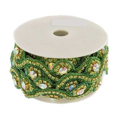 Beaded Crystal Swirl Trim 38mm By The Yard - Cosplay Supplies Inc