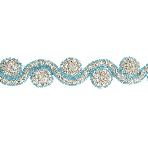 Beaded Crystal Swirl Trim 38mm By The Yard