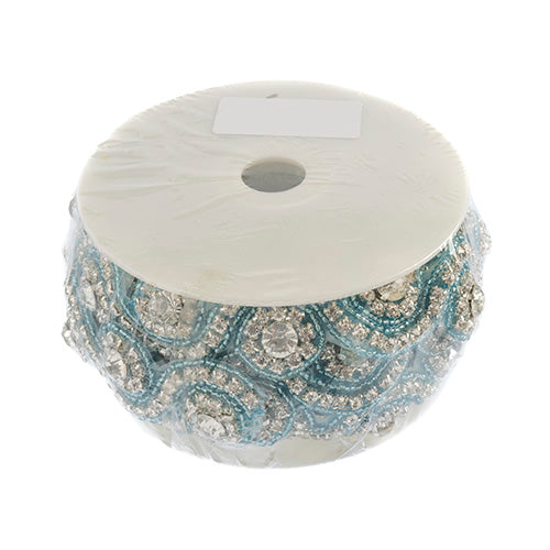 Beaded Crystal Swirl Trim 38mm By The Yard