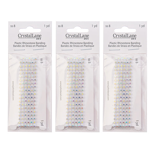 Crystal Lane Rhinestone Banding 1yd 1-Row White Casing