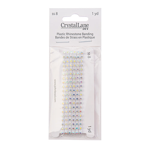 Crystal Lane Rhinestone Banding 1yd 1-Row White Casing