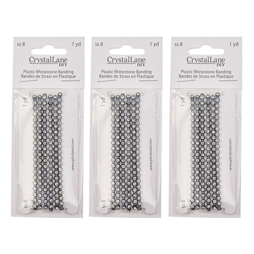 Crystal Lane Rhinestone Banding 1yd 1-Row Black Casing