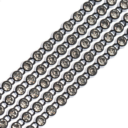 Crystal Lane Rhinestone Banding 1yd 1-Row Black Casing