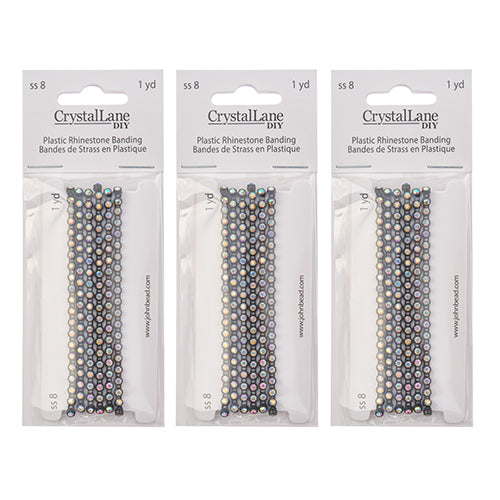 Crystal Lane Rhinestone Banding 1yd 1-Row Black Casing