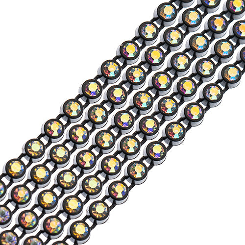 Crystal Lane Rhinestone Banding 1yd 1-Row Black Casing