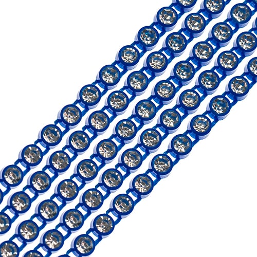 Crystal Lane Rhinestone Banding 1yd 1-Row SS12 Royal Blue Casing