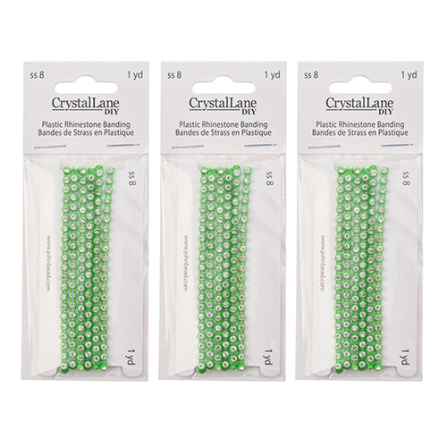 Crystal Lane Rhinestone Banding 1yd 1-Row Mint Casing/ Crystal