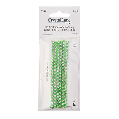 Crystal Lane Rhinestone Banding 1yd 1-Row Mint Casing/ Crystal