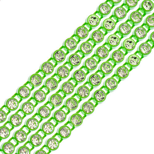 Crystal Lane Rhinestone Banding 1yd 1-Row Mint Casing/ Crystal