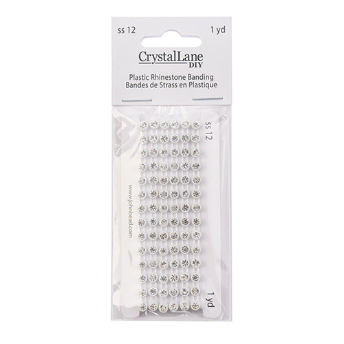 Crystal Lane Rhinestone Banding 1yd 1-Row White Casing