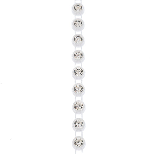 Crystal Lane Rhinestone Banding 1yd 1-Row White Casing