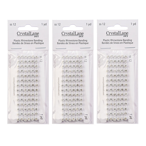 Crystal Lane Rhinestone Banding 1yd 1-Row White Casing