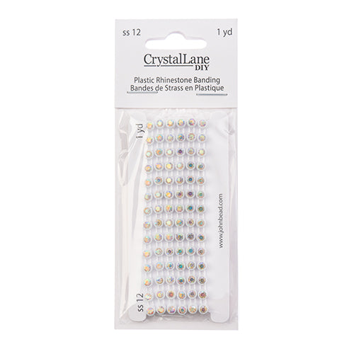 Crystal Lane Rhinestone Banding 1yd 1-Row White Casing