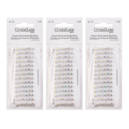 Crystal Lane Rhinestone Banding 1yd 1-Row White Casing
