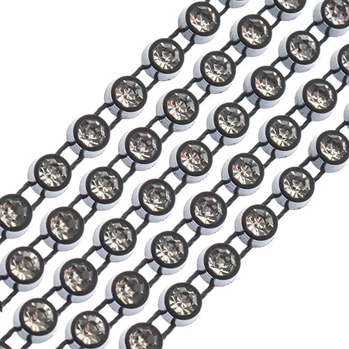 Crystal Lane Rhinestone Banding 1yd 1-Row Black Casing