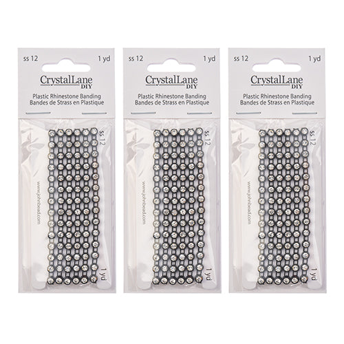 Crystal Lane Rhinestone Banding 1yd 1-Row Black Casing