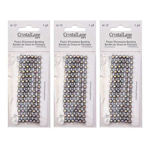 Crystal Lane Rhinestone Banding 1yd 1-Row Black Casing