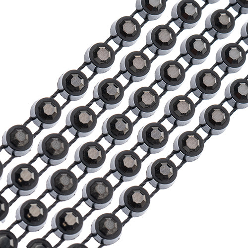 Crystal Lane Rhinestone Banding 1yd 1-Row Black Casing