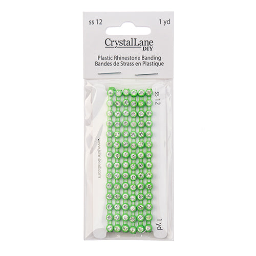 Crystal Lane Rhinestone Banding 1yd 1-Row Mint Casing/ Crystal