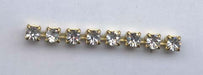 Czech Rhinestone Chain SS18 Raw Brass/Crystal