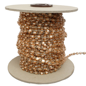 Seedbead Cube 3.4mm Link Chain Platinum/ Silver Lined