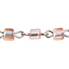Seedbead Cube 3.4mm Link Chain Platinum/ Silver Lined
