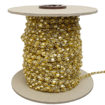 Seedbead Cube 3.4mm Link Chain Platinum/ Silver Lined