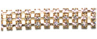 Czech Rhinestone Chain 3-Row SS12 Crystal/Gold