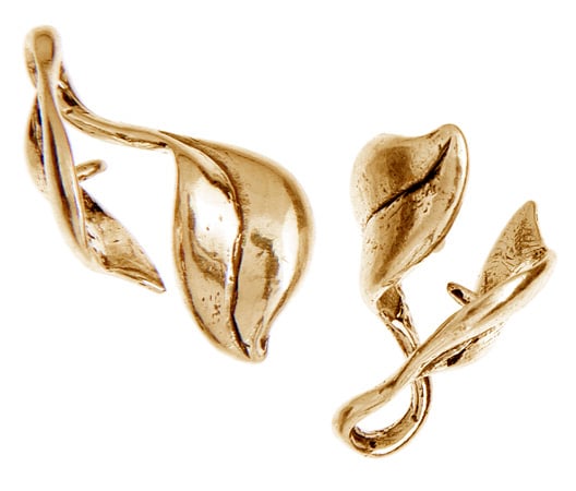 Bronze Bail Leaf Fits Swarovski 6000 18x9mm