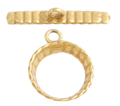 Bronze Toggle Ring Hammered 10mm