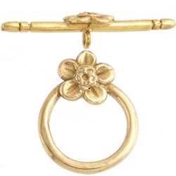 Bronze Toggle Round With Flower 14mm - Cosplay Supplies Inc