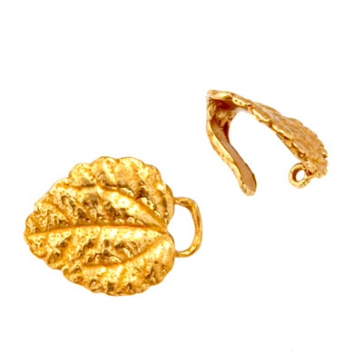 Bronze Hook & Eye Leaves 19x15mm
