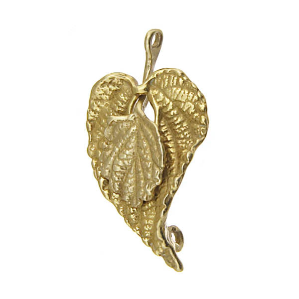 Bronze Clasp 2 Leaf 21x15mm