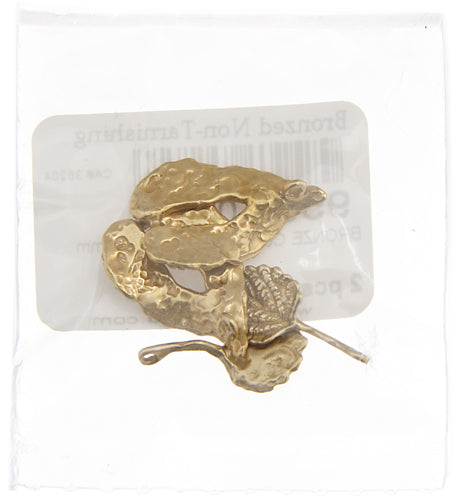 Bronze Clasp 2 Leaf 21x15mm