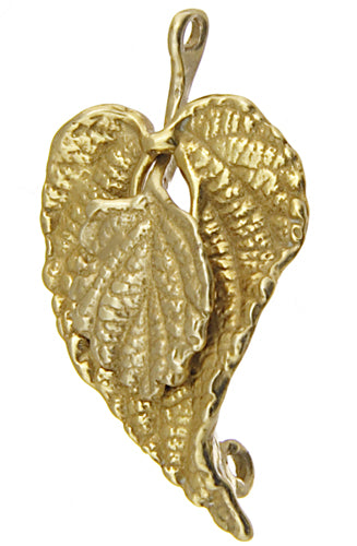 Bronze Clasp 2 Leaf 21x15mm