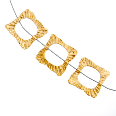 Bronze Connector Square 21mm Ruffled