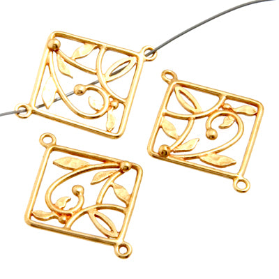 Bronze Connector Square 24mm W/ Vines