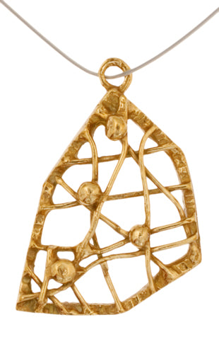 Bronze Pendant Open Weave 23x17mm