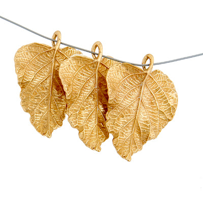 Bronze Pendant Ivy Leaf 32x28mm Hammered