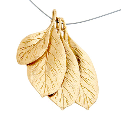Bronze Pendant 2 Leaves 41x26mm