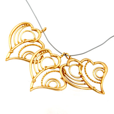 Bronze Pendant Double Heart 32x30mm