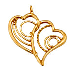 Bronze Pendant Double Heart 32x30mm - Cosplay Supplies Inc