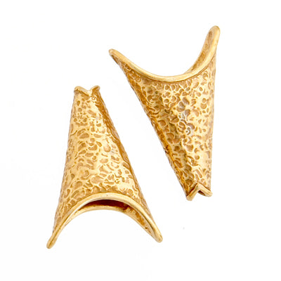 Bronze Cone Flat 25x16mm Hammered