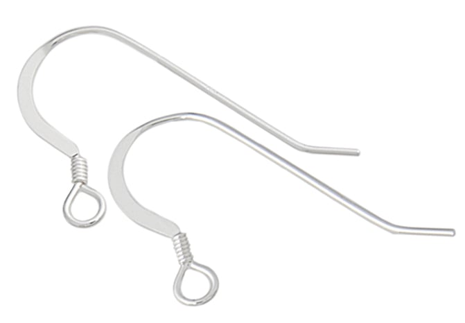 SS.925 Earwire Flat Coil .025in Round Wire Approx 6.4g