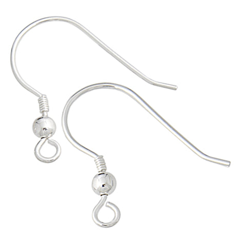 SS.925 Earwire With 3mm ball & Coil Round Wire Approx 11.6g