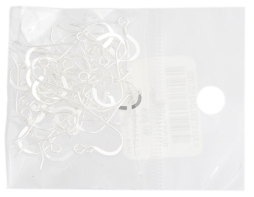 SS.925 Earwire .025in Round Flat With Coil Short Tail Approx 5.3g