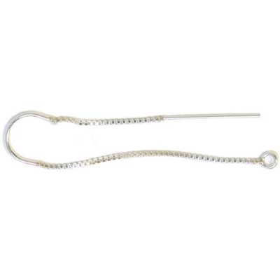 SS.925 U-Threader Box Chain 2in Drop With Ring Approx 2.4g - Cosplay Supplies Inc