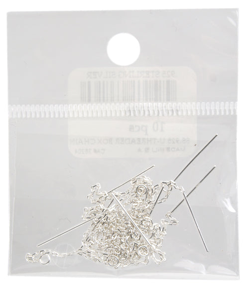 SS.925 Thread Cable Chain 2in Drop With Ring Approx 2.6g